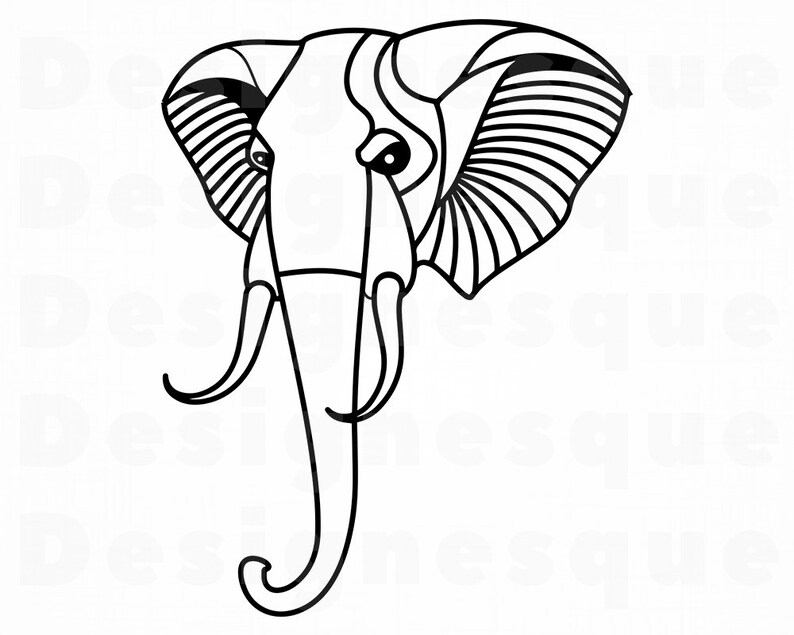 Elephant Outline 4 SVG Elephant SVG Elephant Outline | Etsy