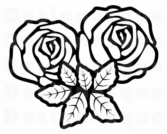 Download Rose Outline 2 Svg Rose Svg Flower Svg Rose Clipart Rose Etsy