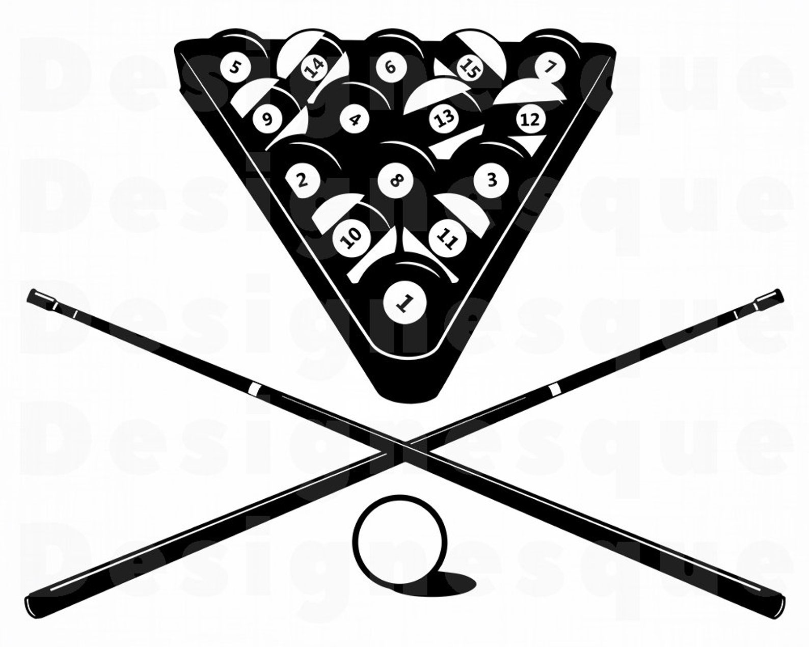Billiards Svg 2 Snooker Svg Pool Billiards Clipart Etsy