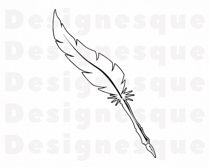 Quill Outline SVG Quill Pen Svg Feather Svg Writing Svg | Etsy