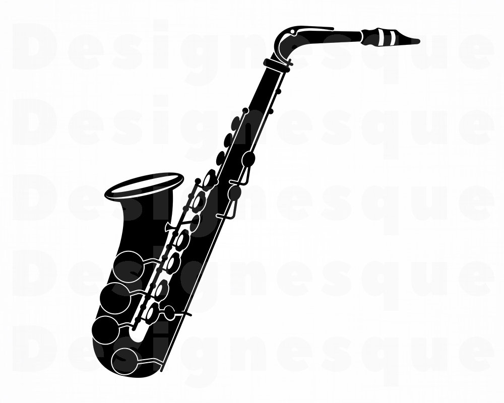 Eps Saxophone Logo Outline SVG Saxophone SVG Dxf Saxophone Cut Files