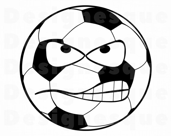 Angry Soccer Ball Svg Soccer Svg Soccer Ball Clipart Soccer Etsy