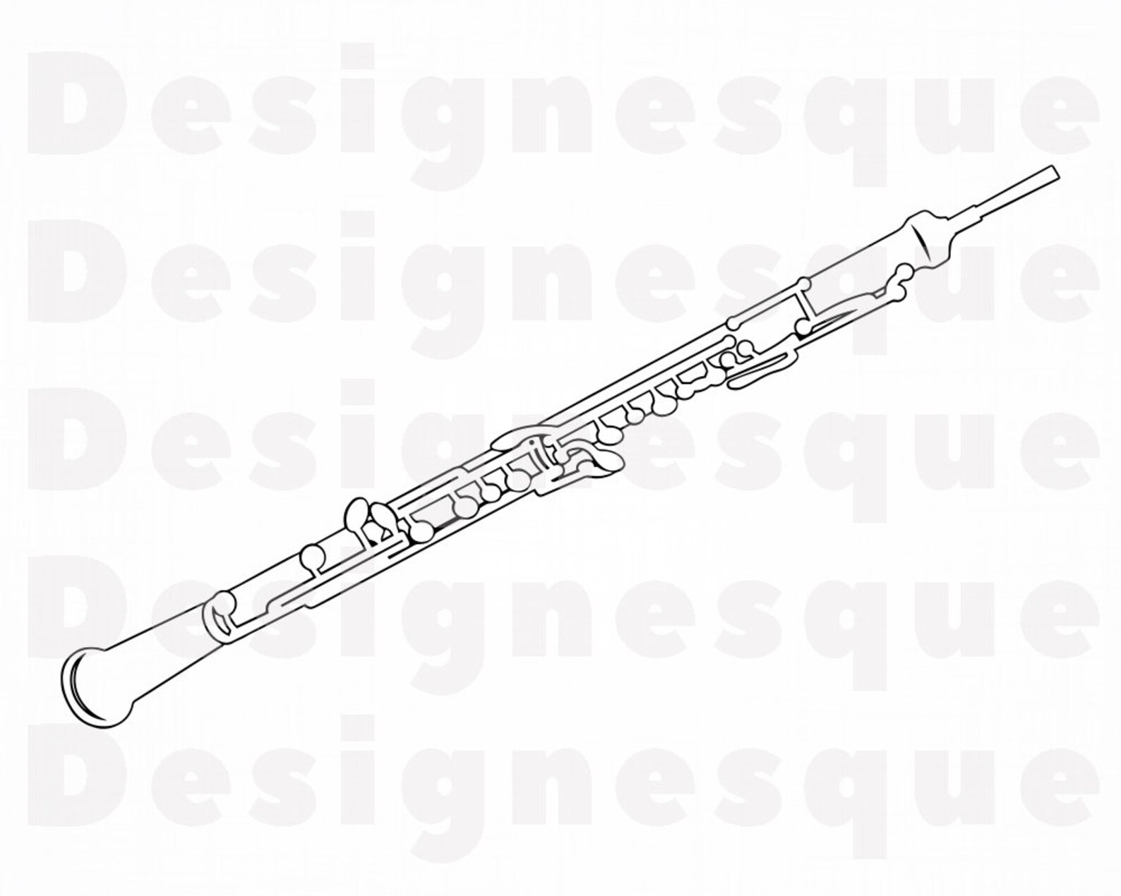 Oboe Outline SVG Oboe SVG Oboe Clipart Oboe Files for Etsy