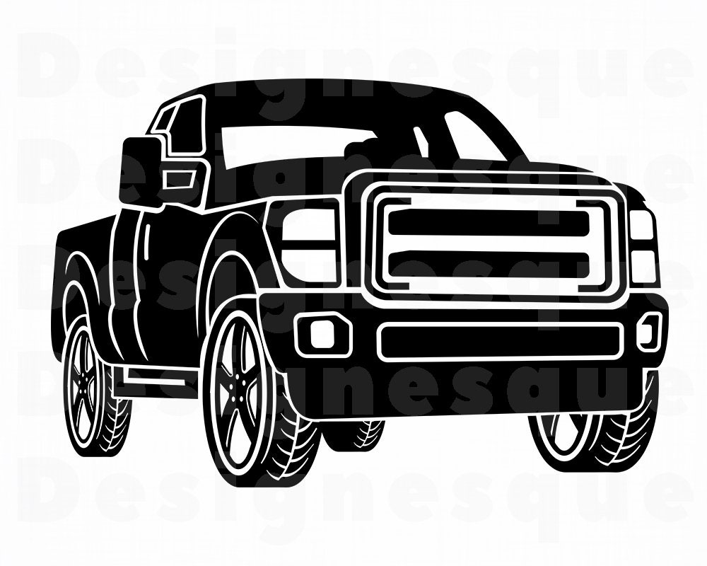 Pickup Truck Outline Clip Art