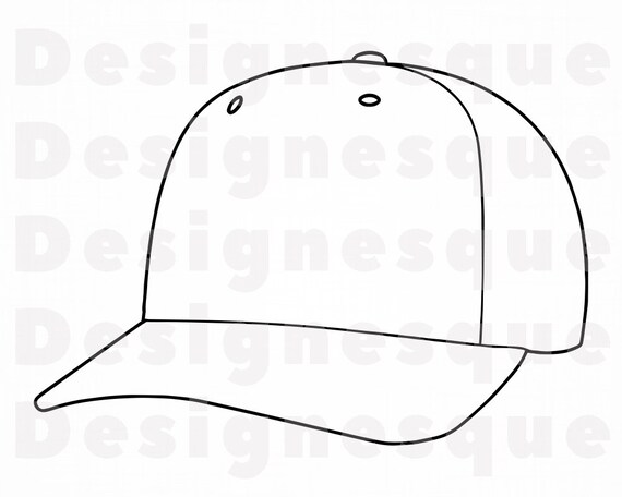 Download Baseball Cap Outline 5 Svg Baseball Cap Svg Hat Svg Etsy