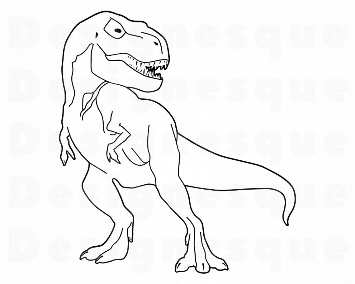 Trex Outline SVG Trex SVG Trex SVG Dinosaur Svg Trex Etsy