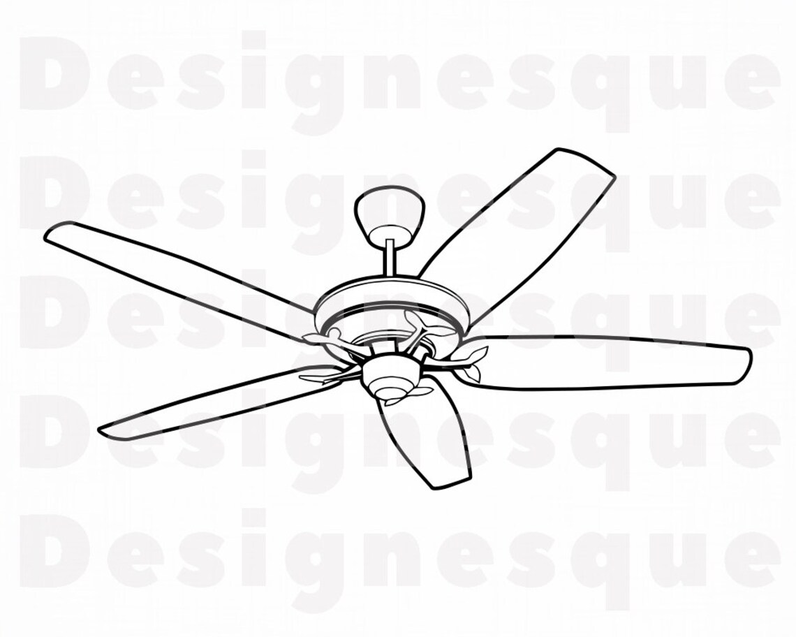 Ceiling Fan Outline SVG Ceiling Fan SVG Ceiling Fan Clipart Etsy