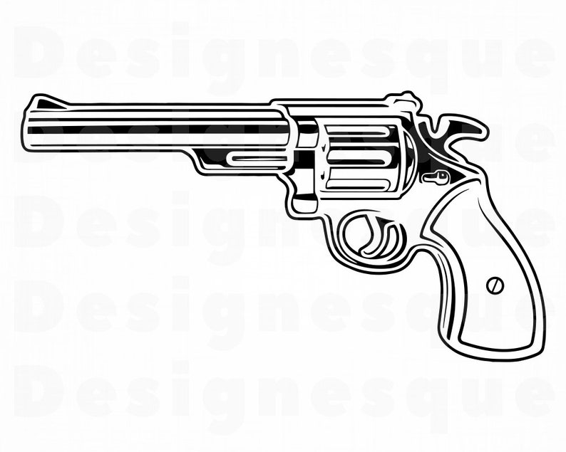 Revolver Outline SVG Revolver SVG Gun SVG Pistol Svg Etsy