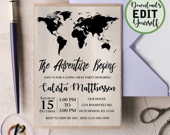 going away invite etsy