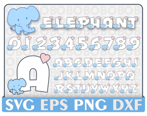 FONT Elephant Alphabet Elephant Letters Elephant Alphabet | Etsy