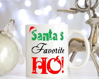 Tasse à café Ho 15 oz préférée du Père Noël / Noël / Tasse drôle / Cadeau de Noël / Dictons drôles / Dictons drôles