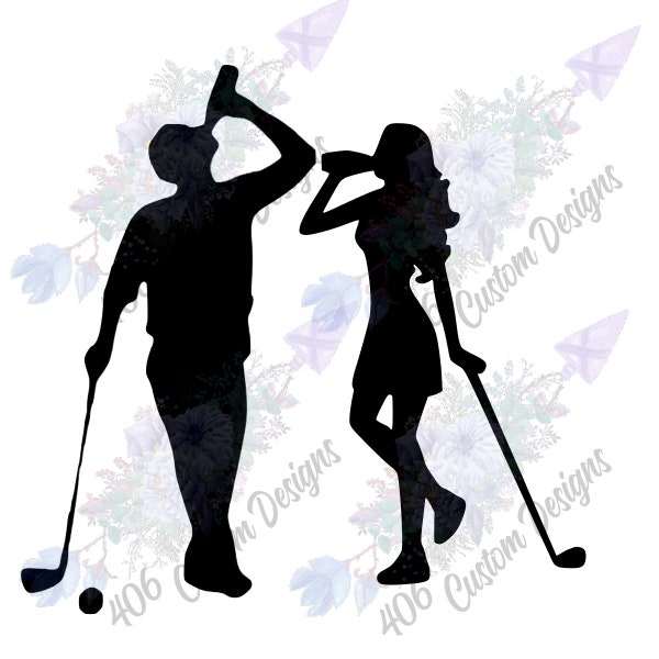 man and woman golfer drinking/PNG/SVG/Golf/man golfer/lady golfer