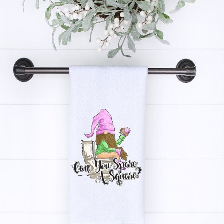 Buy Can You Spare a Square Waffle Weave Hand Towel. Gnomes Online