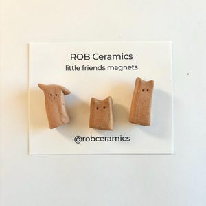 Cat Lover Gift Handmade Ceramic Magnet Set Small Animal Lover Gift