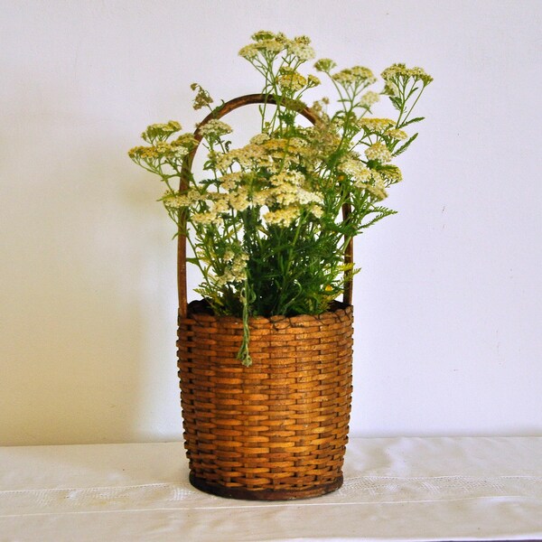Wicker Flower Basket Etsy