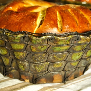 Stoneware mesh wire Jelly Jello mold Rustic Ceramic stove dish Antique Ceramic Pastry mold Kougelhopf Bundt cake mold