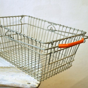 Vintage shopping basket, iron shopping basket, 70&#39;s Yugoslavia, metal storage box