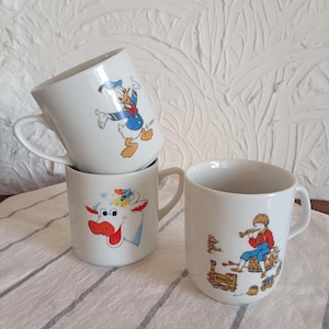 Tazza in ceramica vintage, tazza Kinder Lada, Paperino Disney, tazza in porcellana Disney vintage, tazza retrò anni '80, Yugoporcelan Jugoslavia