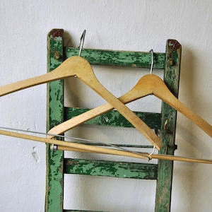 Vintage wooden clothes hangers, Set of 2 vintage hangers, Brown vintage hangers for clothes, Clothing storage, from Yugoslavia