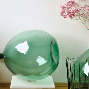 Antique demijohn, XXL Demijohn, green demijohn, green carboy, hand blown glass, XL green bottle, green glass vase, pampas glass vase
