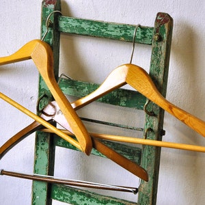 Vintage wooden clothes hangers, Set of 3 vintage hangers, Brown vintage hangers for clothes, Clothing storage, from Yugoslavia
