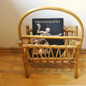 Vintage newspaper holder. bamboo newspaper stand, vintage bamboo organizer, retro bamboo stand, Retro magazine rack, newspaper holder