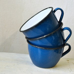 Vintage Enamel cup, Retro enamel cup mug, Emo Yugoslavia, Blue enamel cup, Farmhouse enamel, Small enamel cup, from Yugoslavia