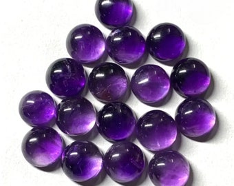 Natural Amethyst Cabochon: Round Purple Loose Gemstone (3-10MM)