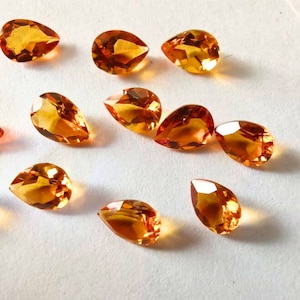 Natural Citrine Pear Shape Brilliant Cut stone Calirated Size - 5x7,6x8,7x9MM Loose Gemstone For Jewelery Making. Natural Citrin AAA Quality