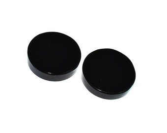 AAA Black Onyx Coin Beads: Round Flat Disc Gemstone (3-20 MM)