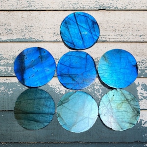 AAA Labradorite Both Side Flat Round Shape Cabochon Loose Gemstone Size - 5,6,7,8,9,10,11,12,13,14,15,16,17,18,19,20,25mm