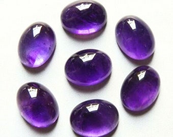Natural Amethyst Oval Cabochon: Brilliant Loose Gemstone (3x5mm-8x10mm)