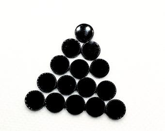 AAA Black Onyx Coin Beads: Round Flat Disc Gemstone (3-20 MM)