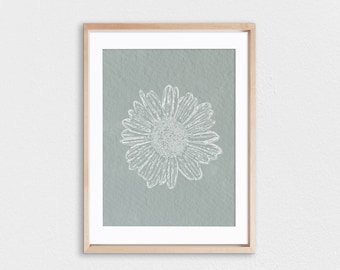 Gänseblümchen Wandbild, Florale Wandkunst, Grüne Wandkunst, Grüne Kunstdrucke, Blumendruck, Wandkunstdruck, Bauernhaus Wandkunst, Bauernhaus Wanddekor