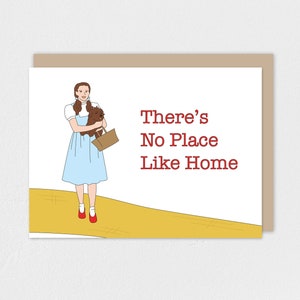There&#39;s No Place Like Home, Housewarming Card, Dorothy, Printable Greeting Card, The Wizard of Oz, Red Shoe, Welcome Home, Yellow Brick Road