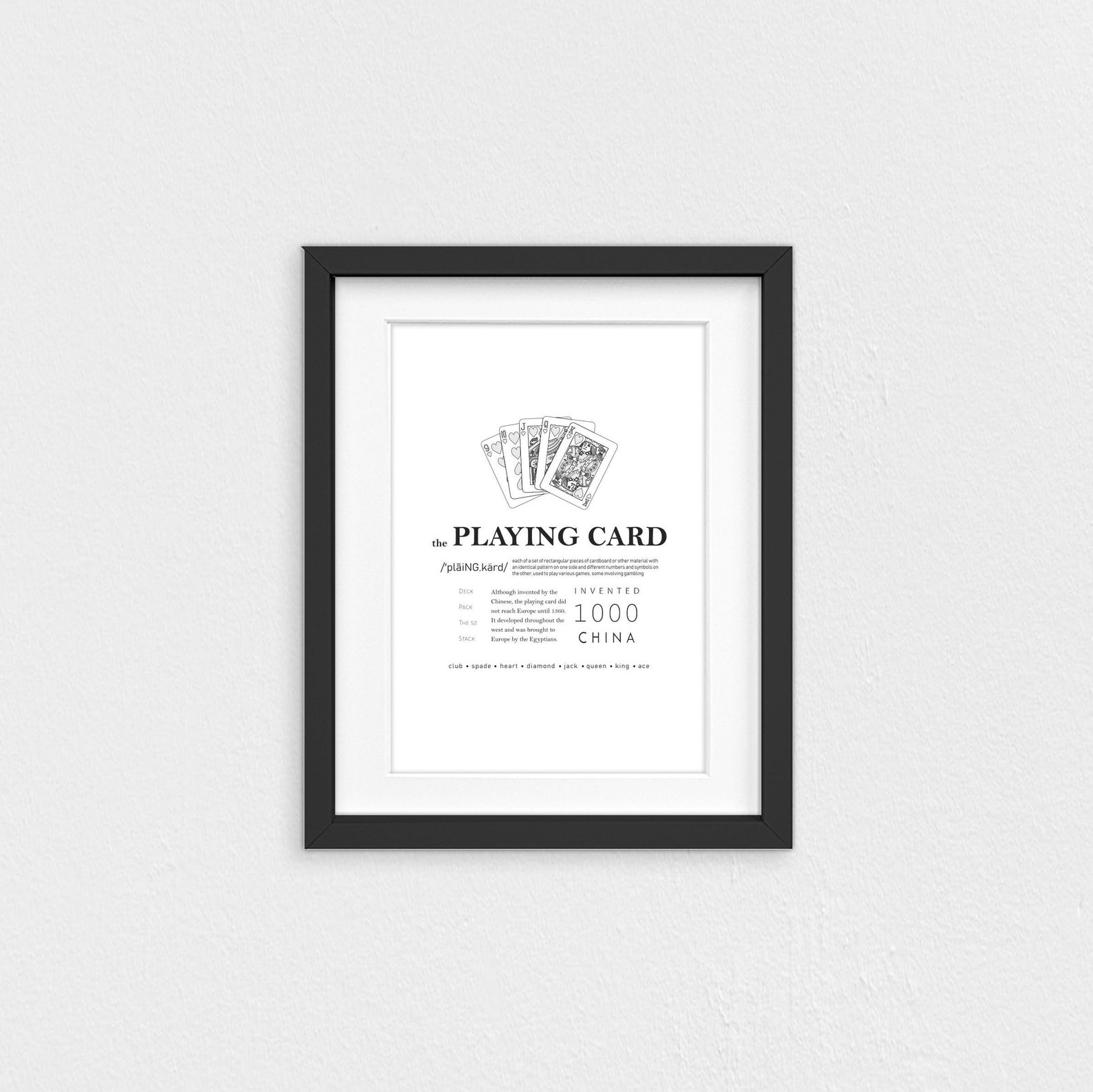 Playing Card Printable Wall Art Deck of Cards Playing Card Etsy