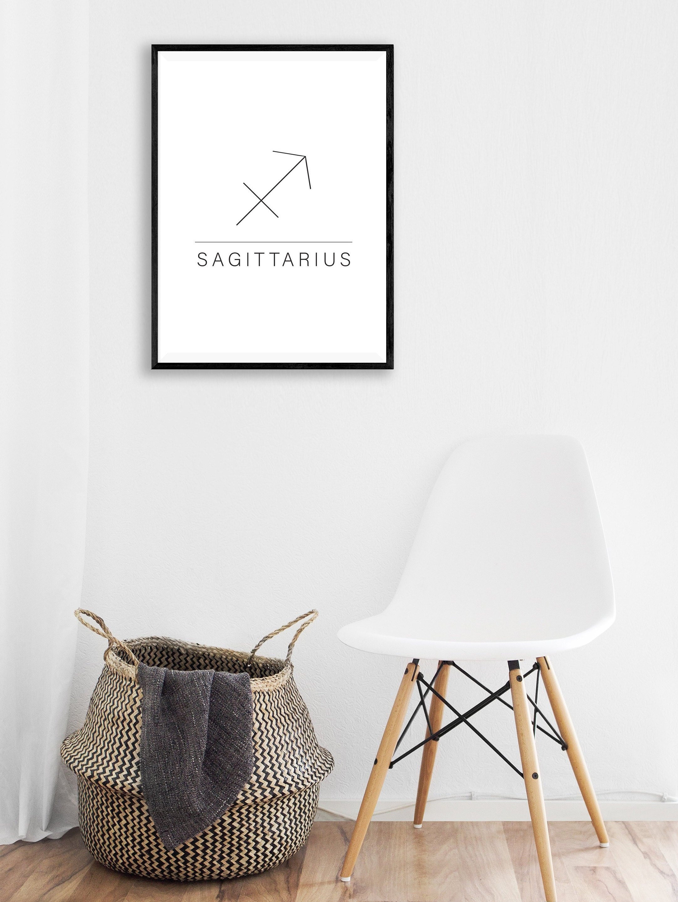 Sagittarius Print, Astrology Wall Art, Sagittarius Poster, Minimalist