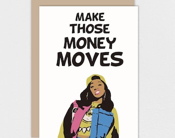 Cardi B Card, Cardi B, Printable Card, Encouragement Card, Moving Card, New Job, Money Moves, Musical, Singer, Funny Cards, Greeting Card