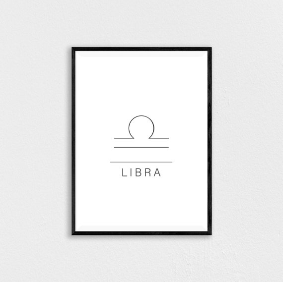 Libra Print, Astrology Poster, Minimalist Zodiac, Zodiac Poster, Zodiac Sign, Minimalist Wall Art, Zodiac Print, Libra Birthday Gift, Star