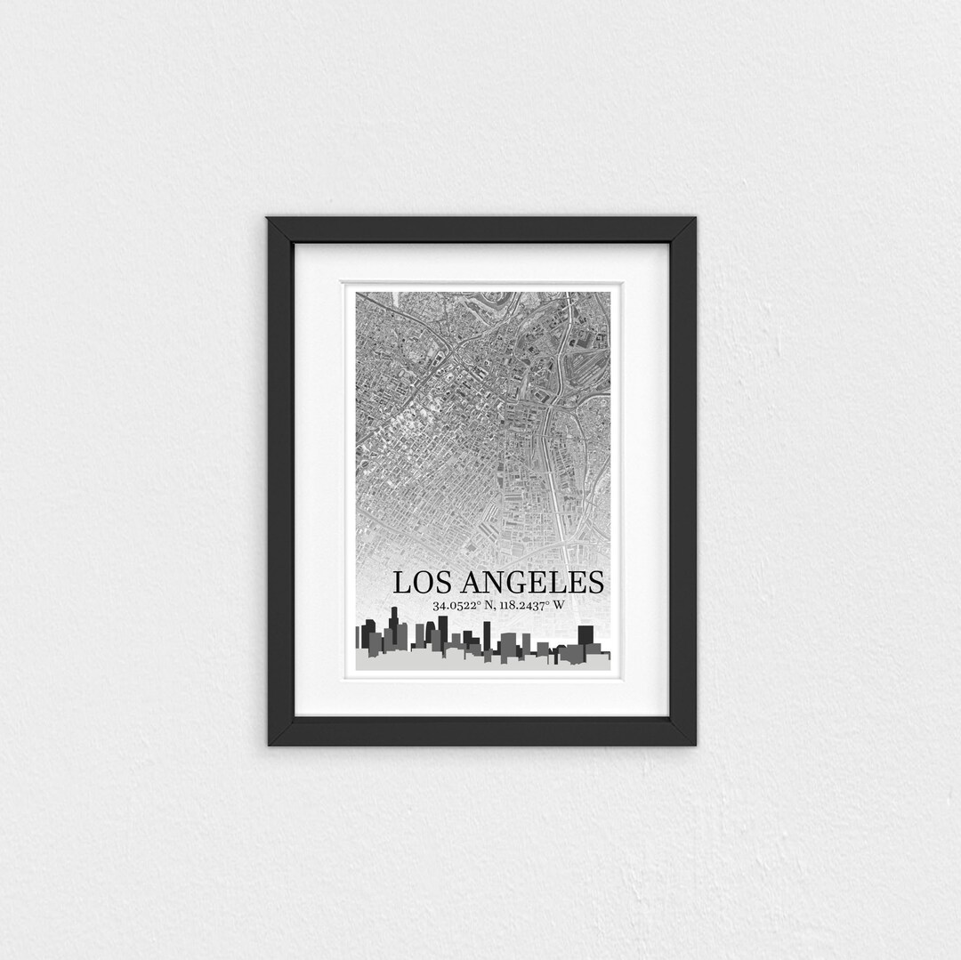 Los Angeles, Printable Wall Decor, LA, Los Angeles Wall Art, Los Angeles Skyline, Instant