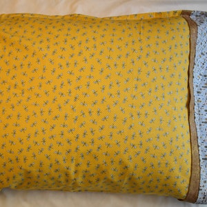 Yellow Dragonfly Pillowcase with a Feather and Arrow Cuff