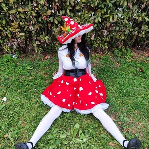 Cottagecore Long Skirt - Dark Academia Clothes Vintage Midi Skirt Women Dark Academia Harajuku s Mushroom Fall Aesthetic Fairycore Renfaire