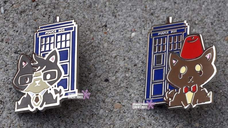 Doctor Who Doctor A-who-oo Canine Wolf Hard Enamel Pins Tardis Call Police Box image 2