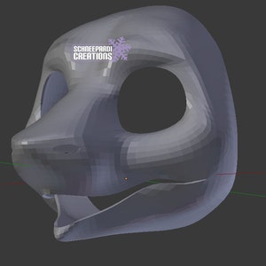 Head Base Toony Sergal Moving Static Jaw for Fursuits, Mascots, Costumes 3D printed image 8