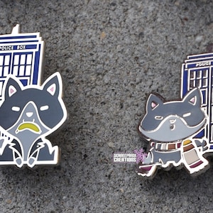 Doctor Who Doctor A-who-oo Canine Wolf Hard Enamel Pins Tardis Call Police Box image 3
