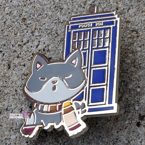 Doctor Who Doctor A-who-oo Canine Wolf Hard Enamel Pins Tardis Call Police Box image 7