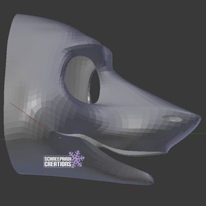 Head Base Toony Sergal Moving Static Jaw for Fursuits, Mascots, Costumes 3D printed image 7