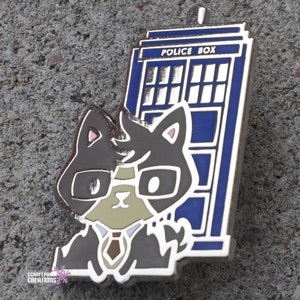 Doctor Who Doctor A-who-oo Canine Wolf Hard Enamel Pins Tardis Call Police Box image 4