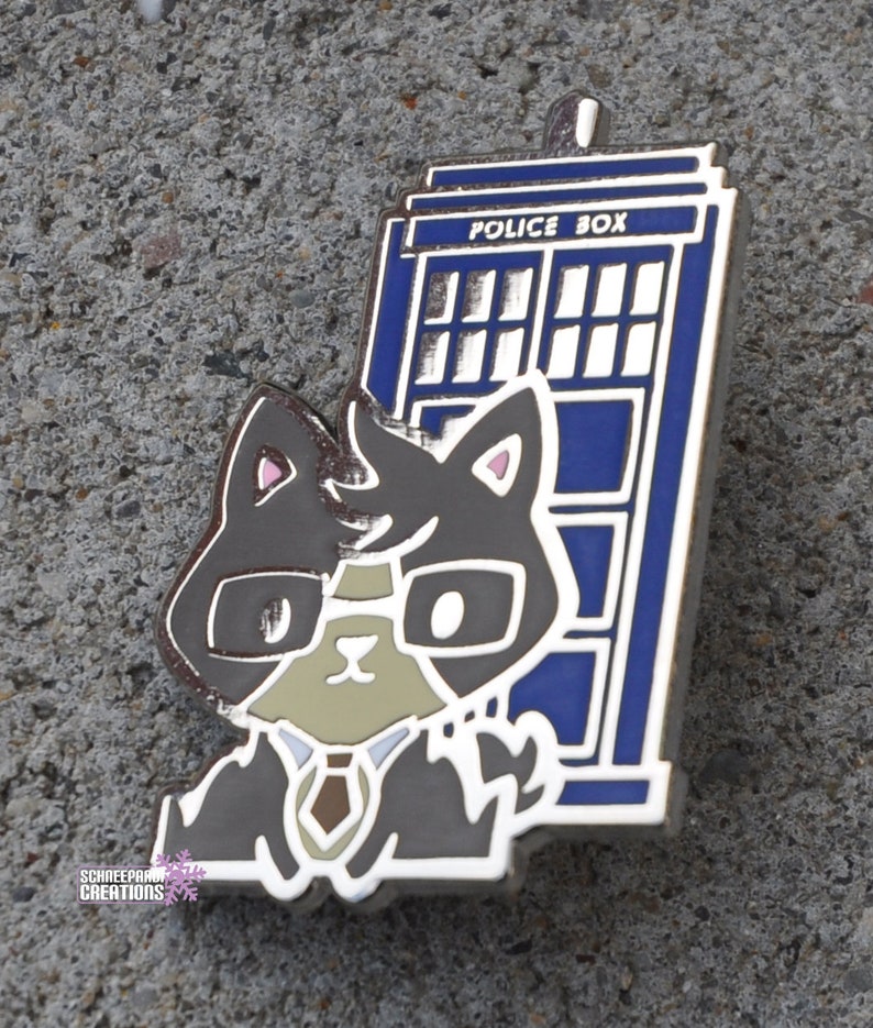 Doctor Who Doctor A-who-oo Canine Wolf Hard Enamel Pins Tardis Call Police Box image 4