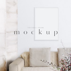 Room Mockup, Living Room Mockup, Frame Mockup, Customisable Frame, Editable Mockup, Wallpaper Mockup, Photoshop Mockup, Smart Object Mockup